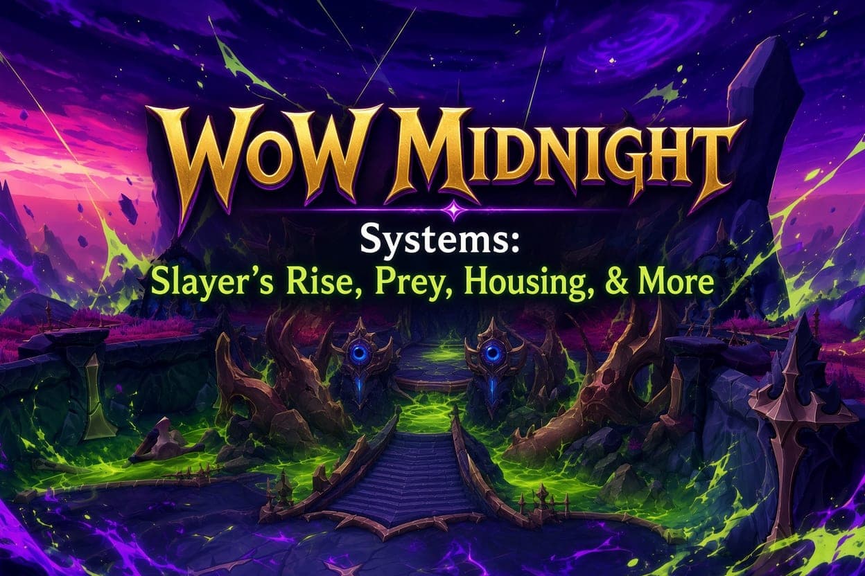 Midnight's Five New Systems: Housing, Prey, Slayer's Rise, Delves, and Transmog