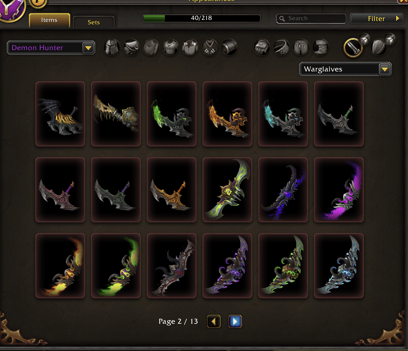 Demon Hunter Vanity | Havoc & Vengeance Mage Towers | EARNER CHARACTERS INCLUDED | Flamereaper Warglaives | All Legion Elite PvP Sets | Ferocious Glad Tabard - Image 1