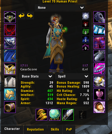 Level 70 Priest | 1711 Gearscore | Thunderstrike EU | Ahune Boss Tabard & Scythe | Champion of the Naaru | SSC / Gruul Gear - Image 1