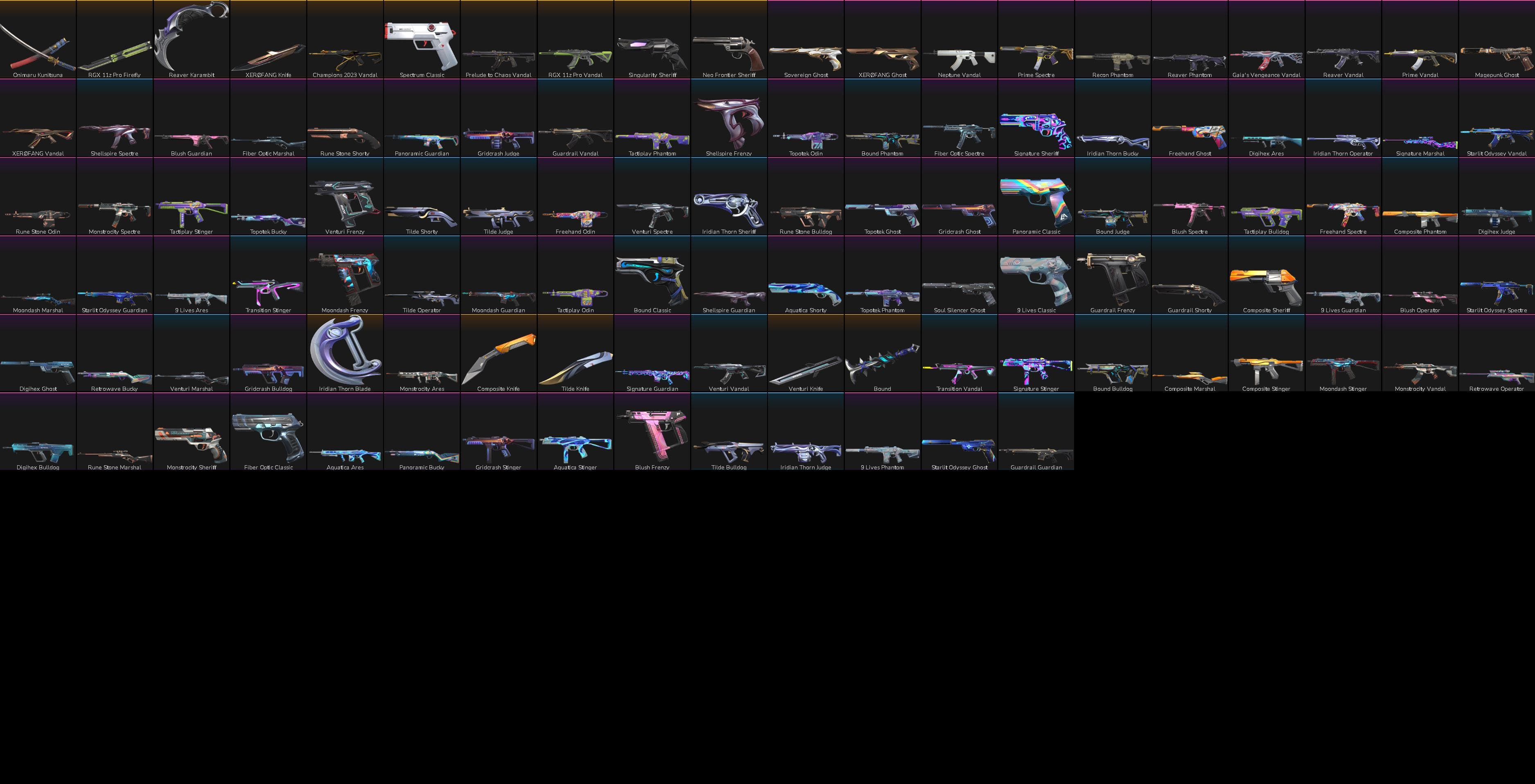 PC | Gold Peak | Onimaru Kunitsuna | Champions 2023 Vandal | 105 Skins | Full Email - Image 1