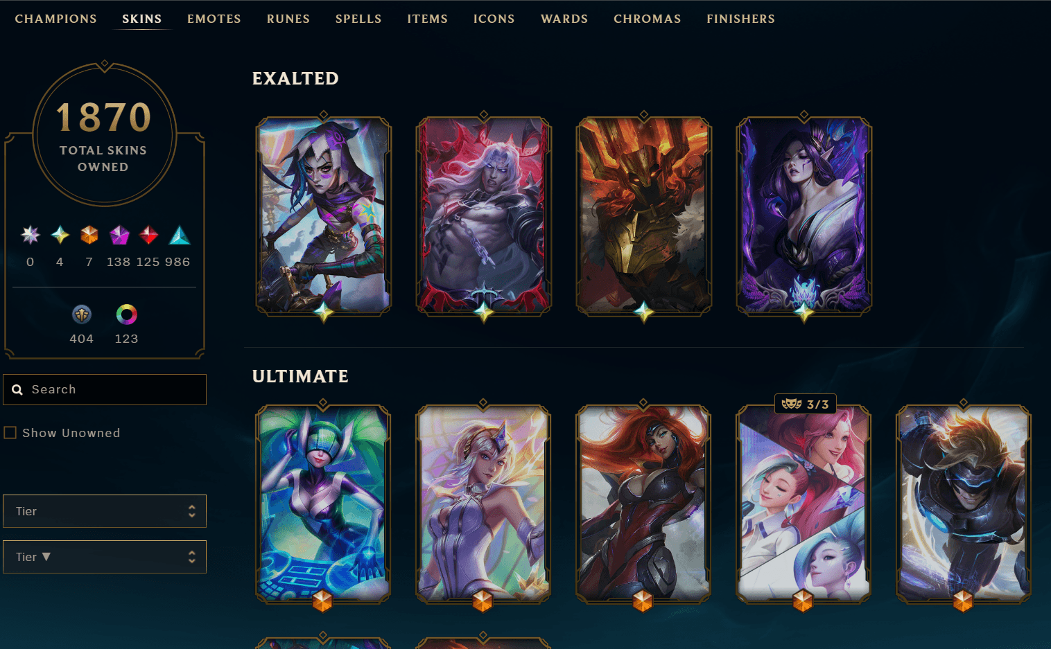 Pax Jax | Diamond Peak | 173 Champions | 1297 Skins | 125 Legendary Skins - Image 1