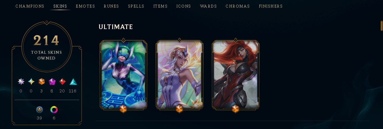 Gold Peak | 173 Champions | 214 Skins | 20 Legendary Skins - Image 2