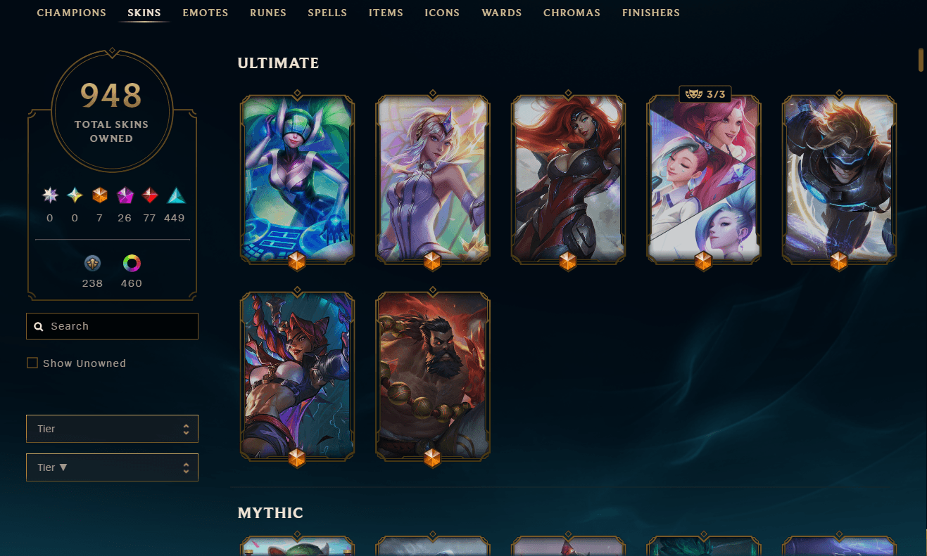 Diamond Peak | 170 Champions | 948 Skins | 77 Legendary Skins | Full Email - Image 2