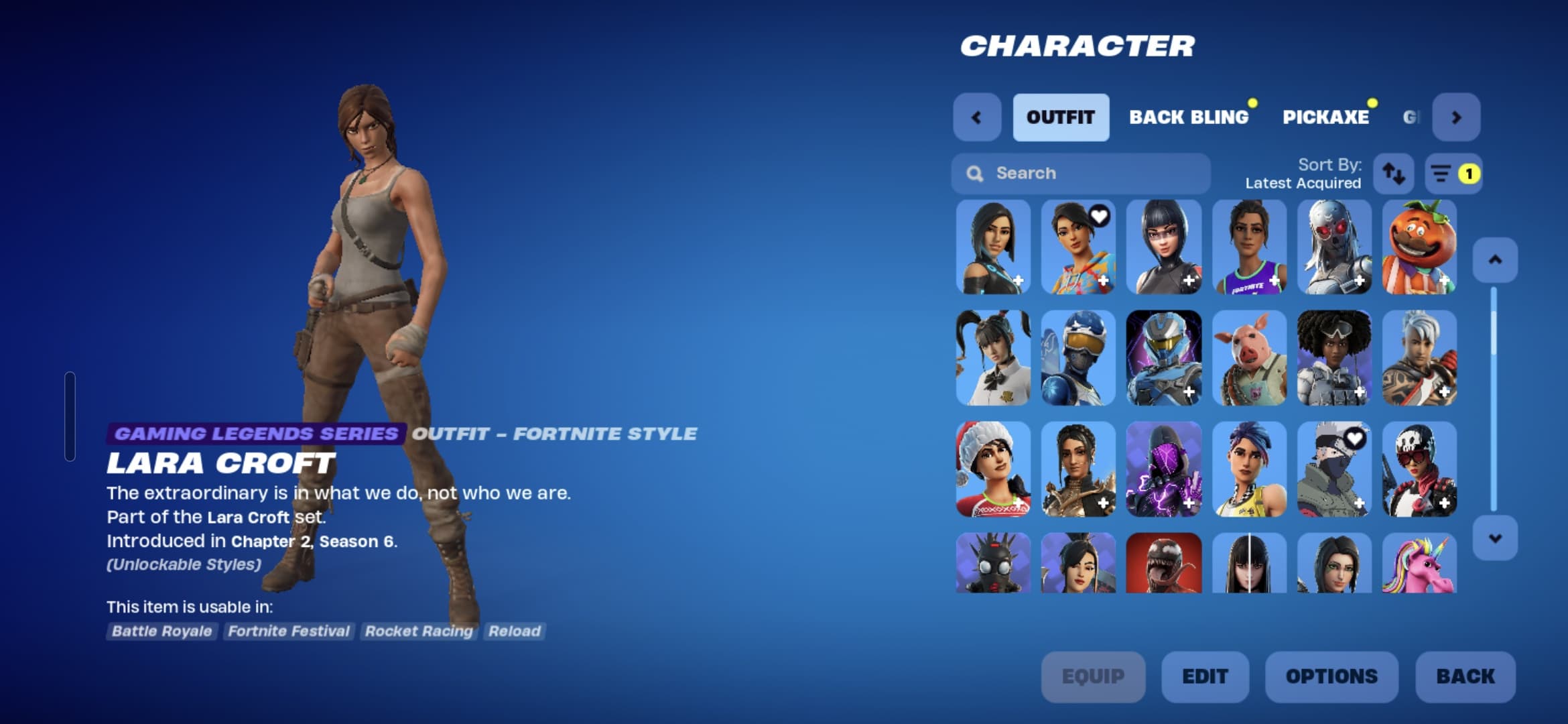 Kor | Lara Croft | 166 Skins | Chapter 2 Season 5 | Level 49 | Full Email - Image 2