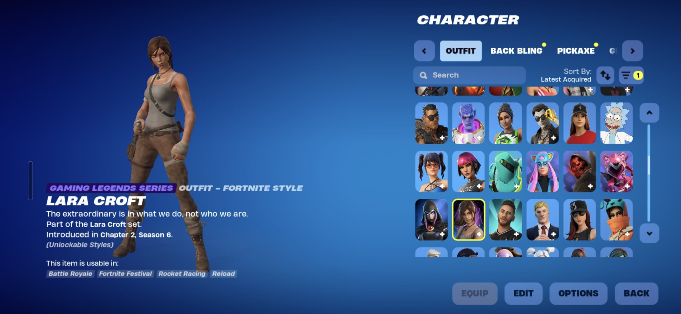 Kor | Lara Croft | 166 Skins | Chapter 2 Season 5 | Level 49 | Full Email - Image 4
