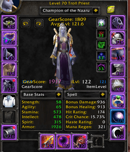 Level 70 Priest | Nightslayer US | Mindblade + Soul Frost | 1200+ Gold | 1926 Gearscore - Image 1