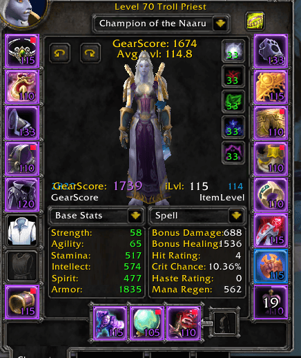 Level 70 Priest | Nightslayer US | Mindblade + Soul Frost | 1200+ Gold | 1926 Gearscore - Image 2