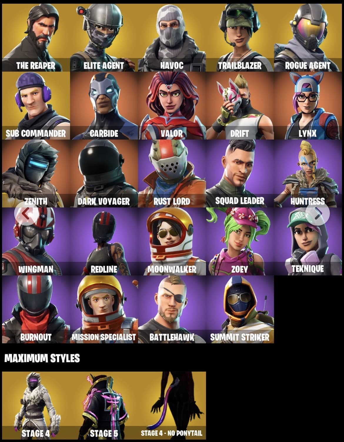 Reaper | Battlehawk | 25 Skins | Chapter 1 Season 3 | Level 150 | Full Email - Image 1