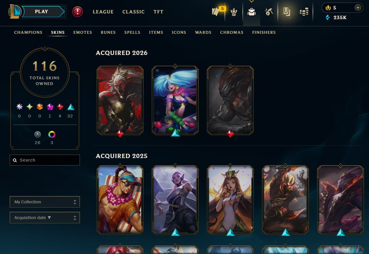 100 Champions | 116 Skins | 4 Legendary Skins - Image 1