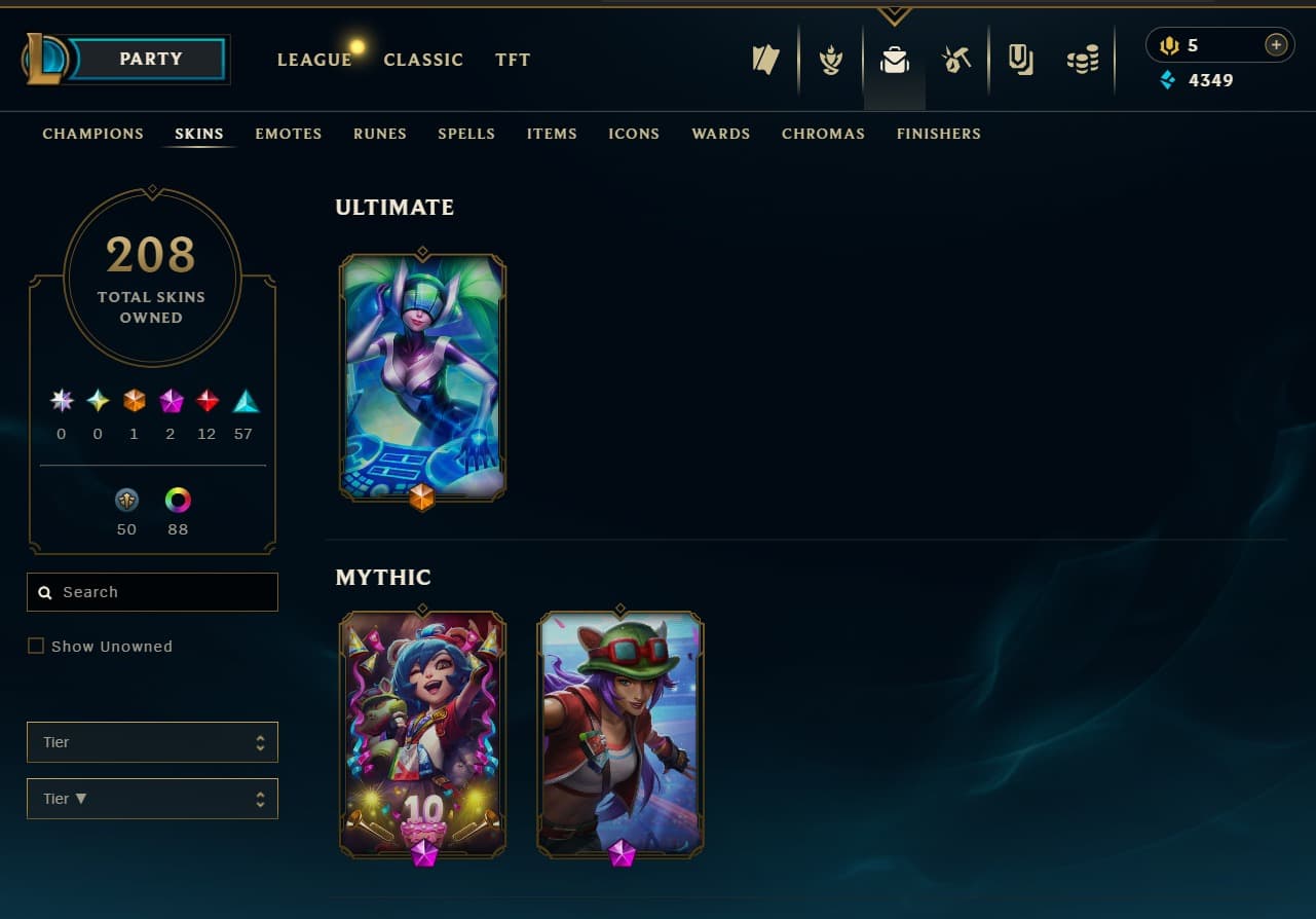 Gold Peak | 233 Champions | 208 Skins | 11 Legendary Skins | Full Email - Image 1