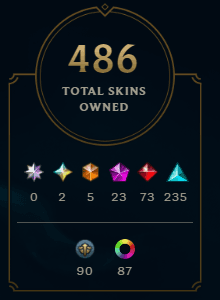 Silver I | 217 Champions | 486 Skins | 73 Legendary Skins - Image 1
