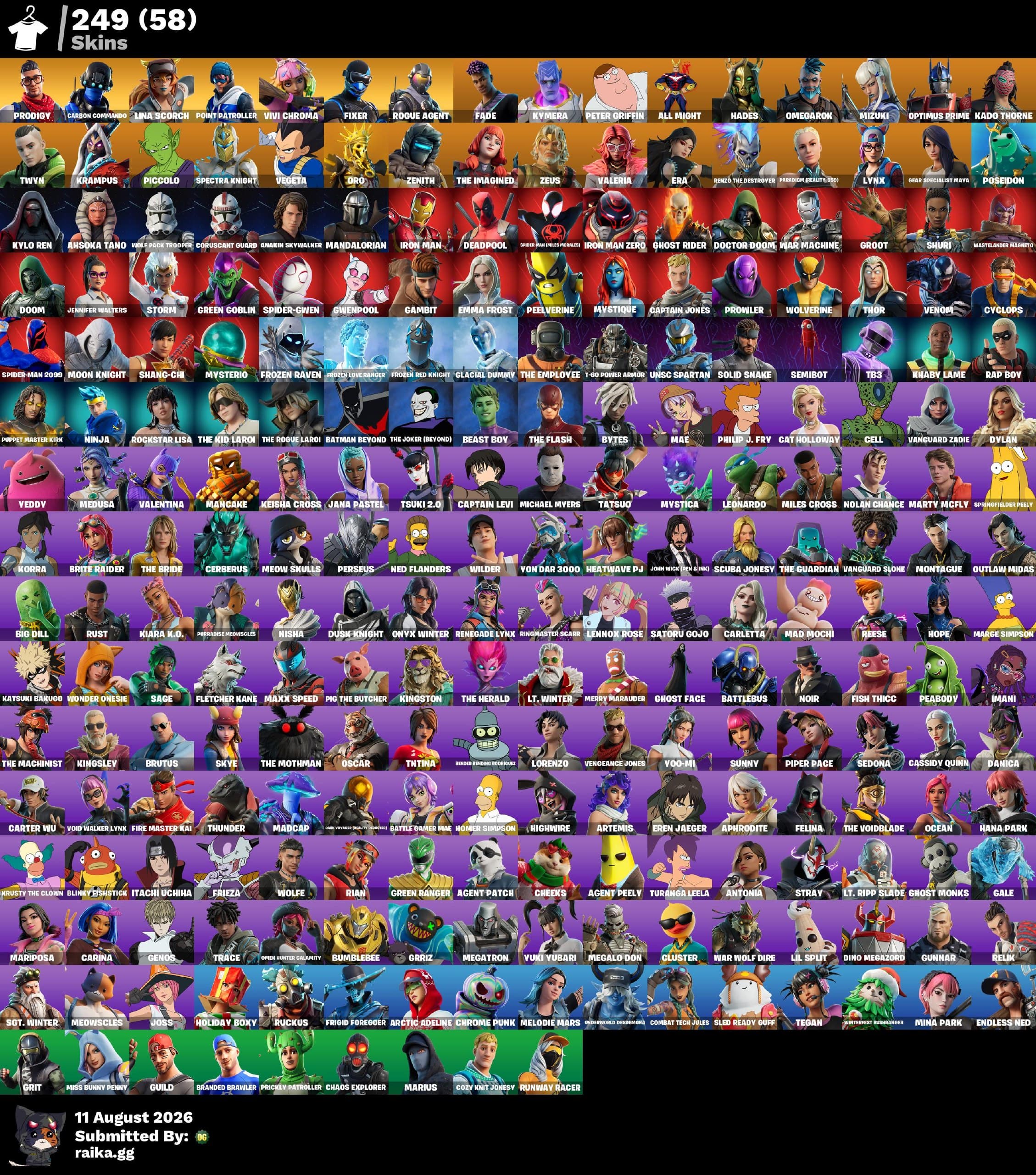 Rogue Agent | Noir | 249 Skins | Level 3205 | Full Email - Image 1