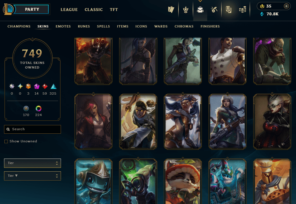Diamond Peak | 173 Champions | 749 Skins | 59 Legendary Skins - Image 2