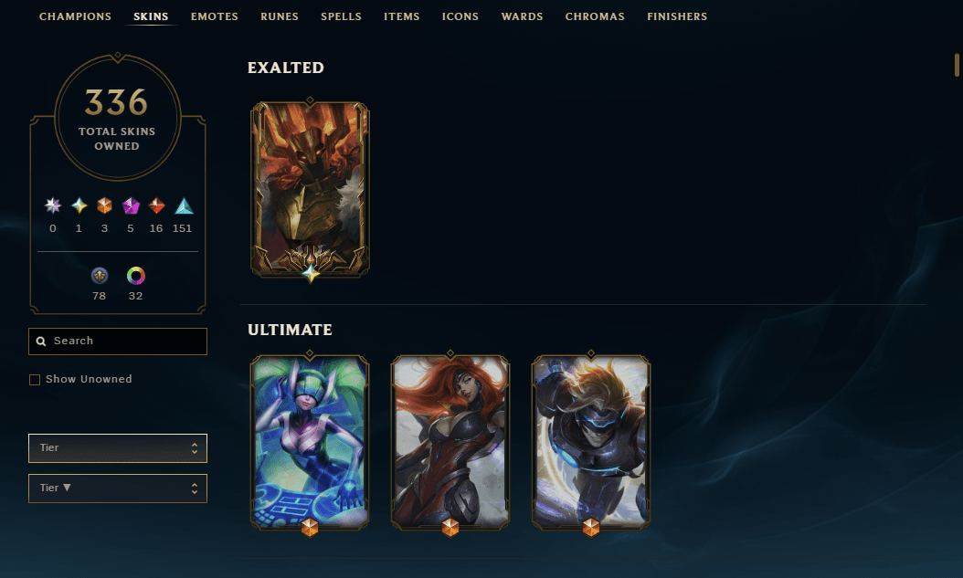 Gold Peak | 173 Champions | 336 Skins | 16 Legendary Skins - Image 2
