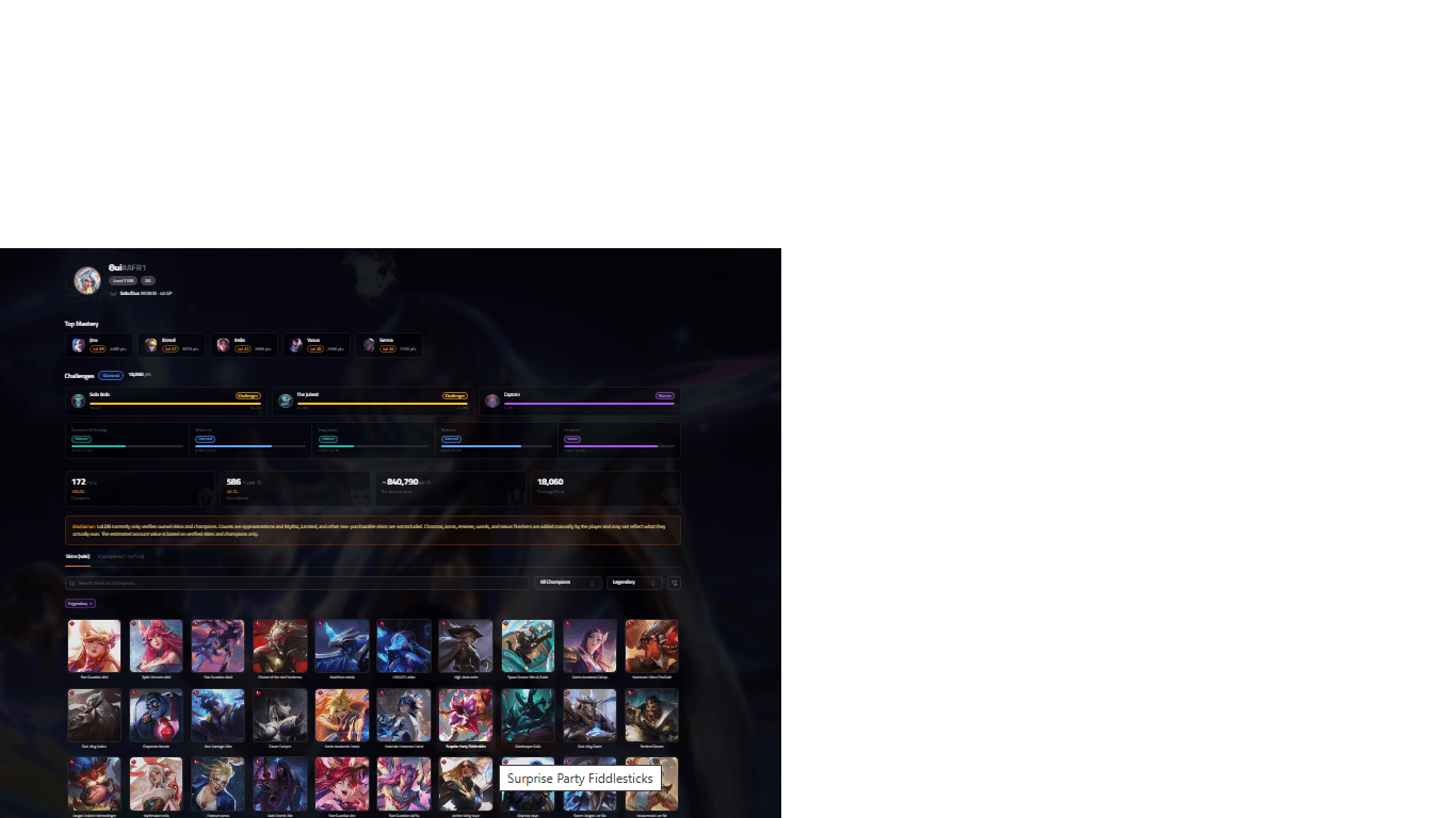 Gold Peak | 170 Champions | 559 Skins | Full Email - Image 3