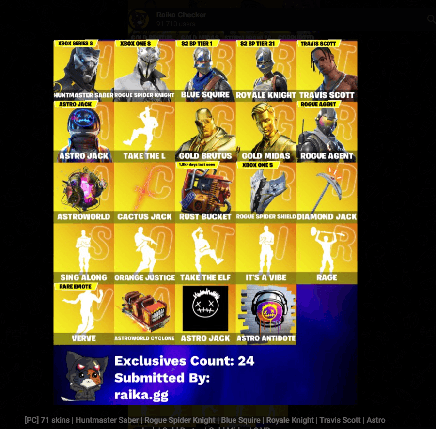 Blue Squire | Travis Scott | 71 Skins | Season 2 | Level 5 | Full Email - Image 11