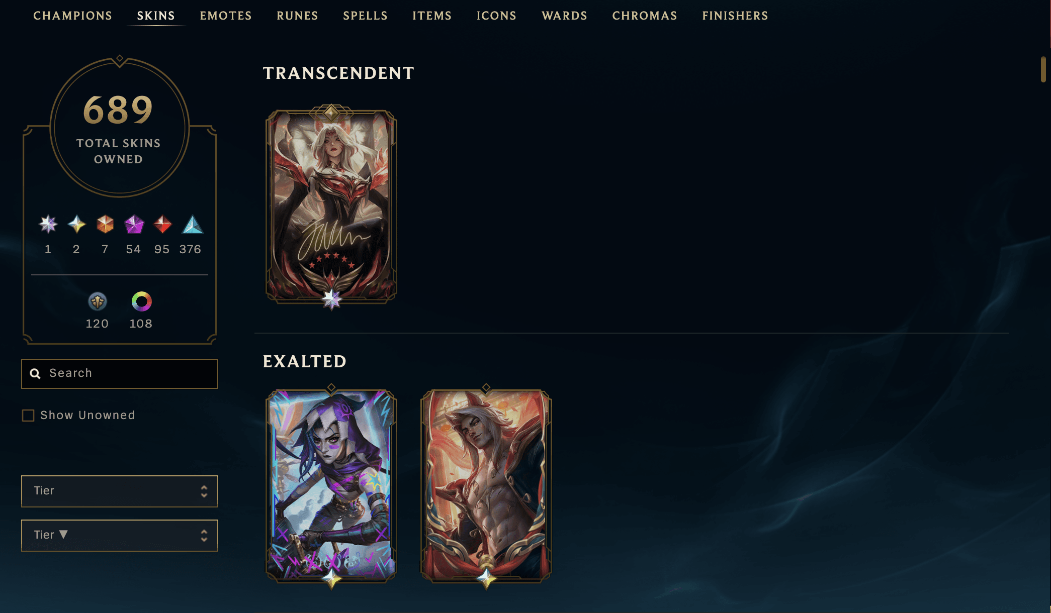 Platinum Peak | 689 Skins | 95 Legendary Skins | Full Email - Image 2