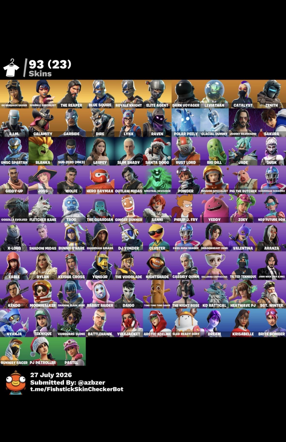 The Reaper | Renegade Raider | 96 Skins | Level 1000 | Full Email - Image 5