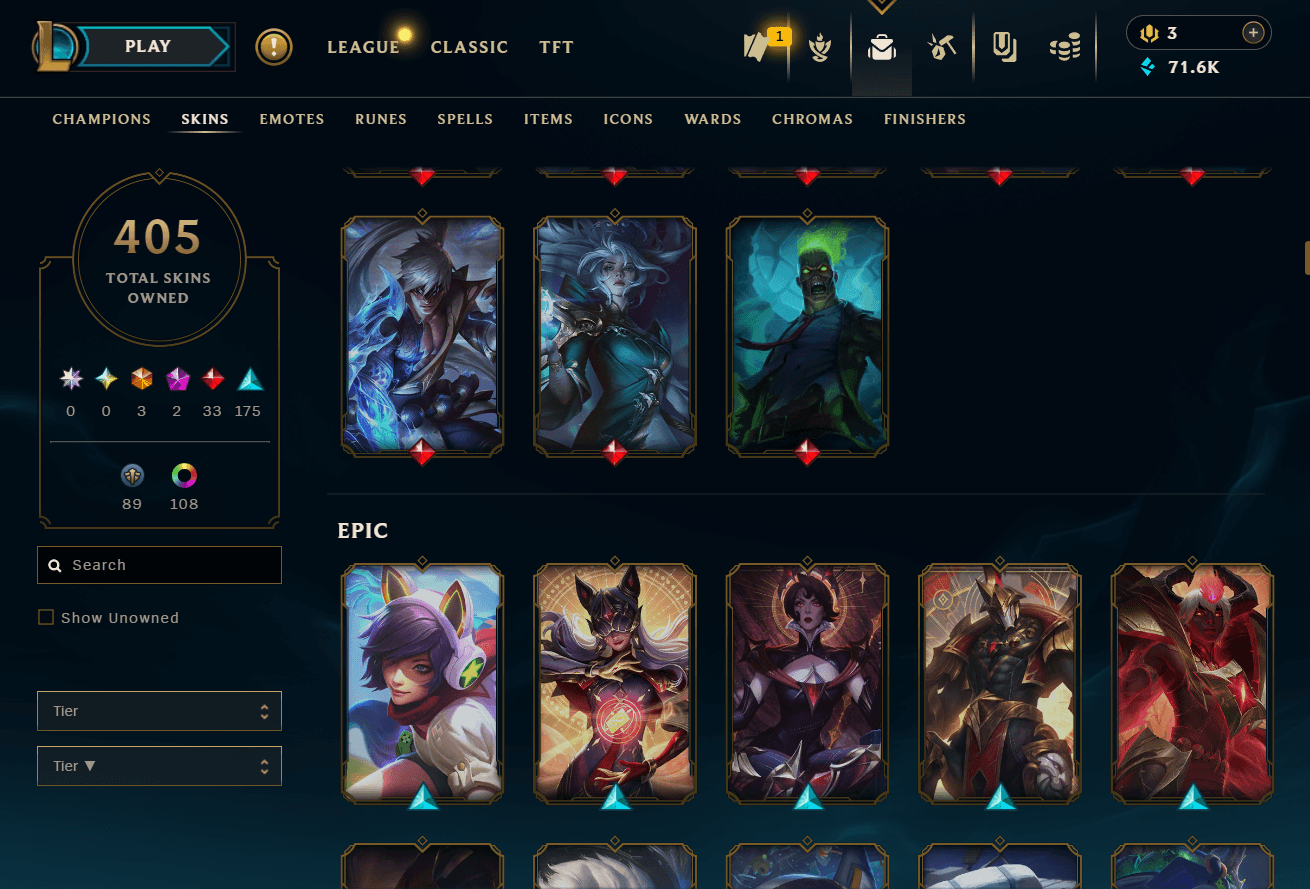 Platinum Peak | 173 Champions | 370 Skins | 33 Legendary Skins | Full Email - Image 3