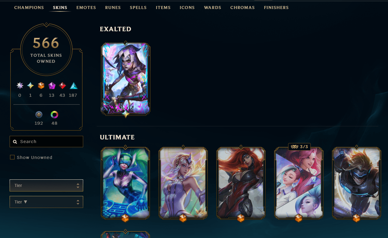 Silver Peak | 149 Champions | 566 Skins | 43 Legendary Skins | Full Email - Image 1