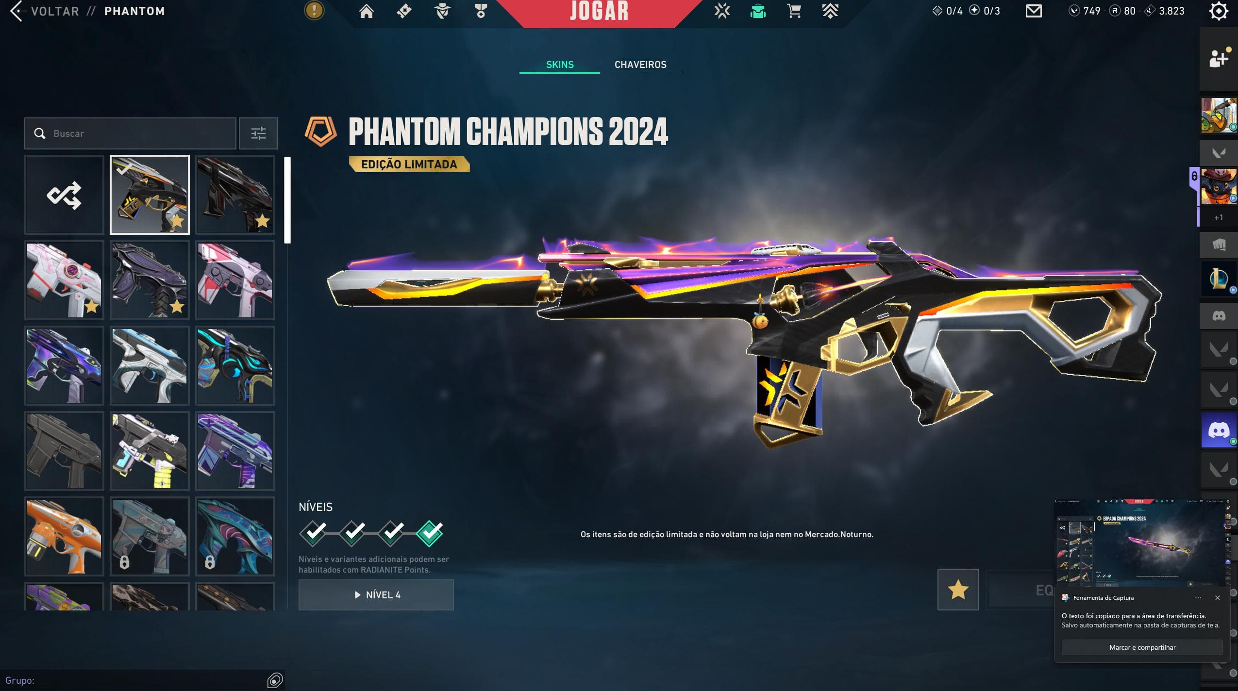 PC | Platinum Peak | Champions 2023 Kunai + Vandal | 80 Skins | Full Email - Image 3