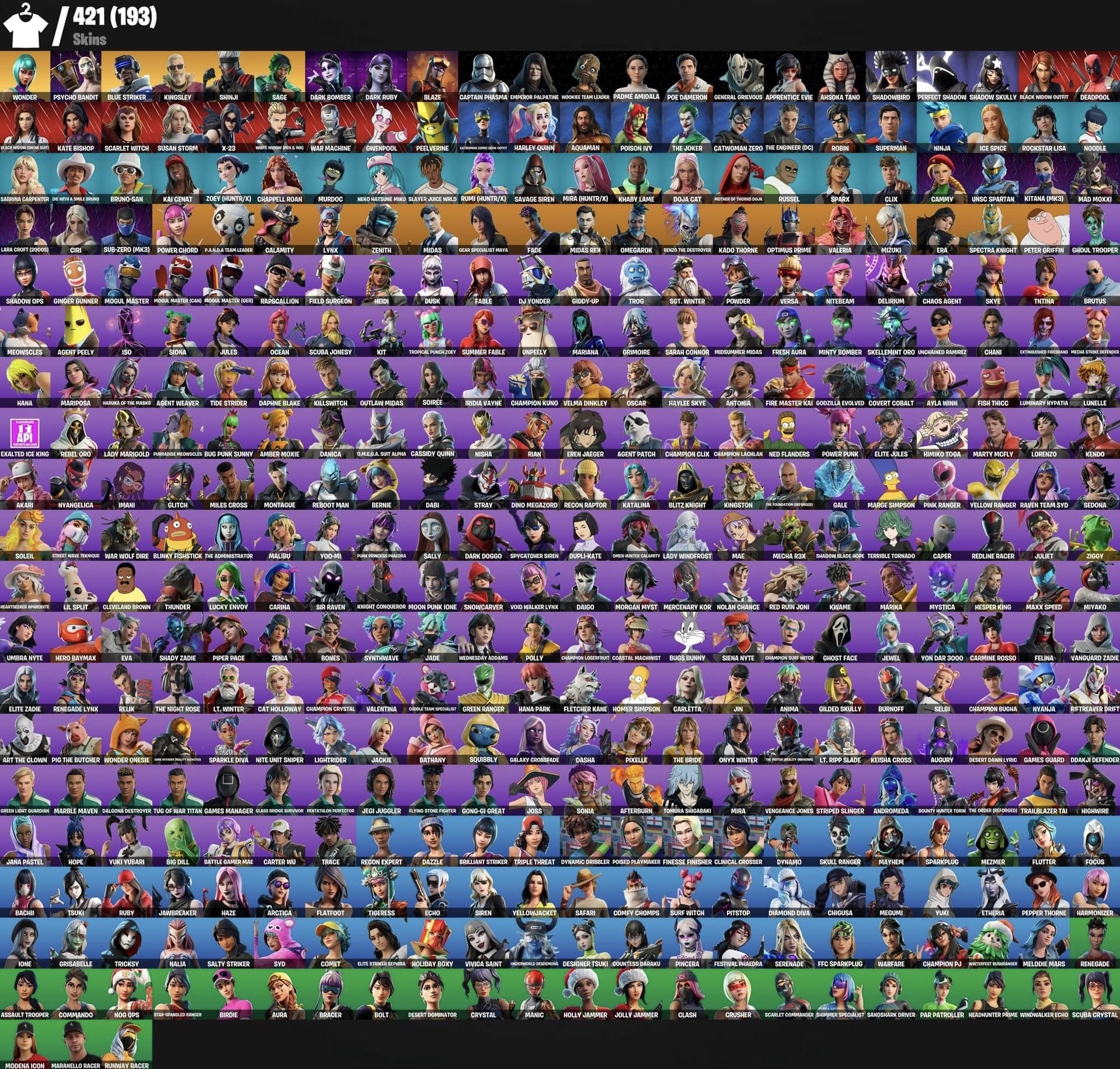 Wonder | 420 Skins | Level 5400 | Full Email - Image 1