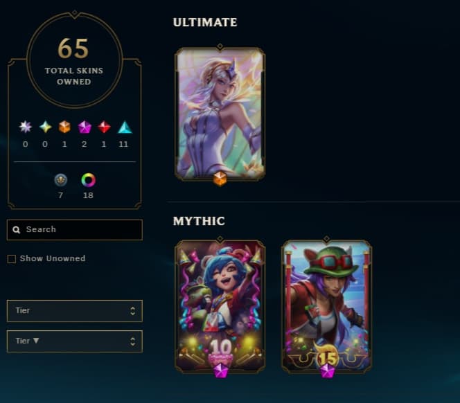 69 Champions | 65 Skins | 1 Legendary Skins - Image 1