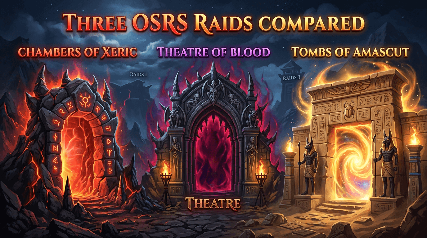 OSRS Raids Explained: Chambers, Theatre, and Tombs Compared