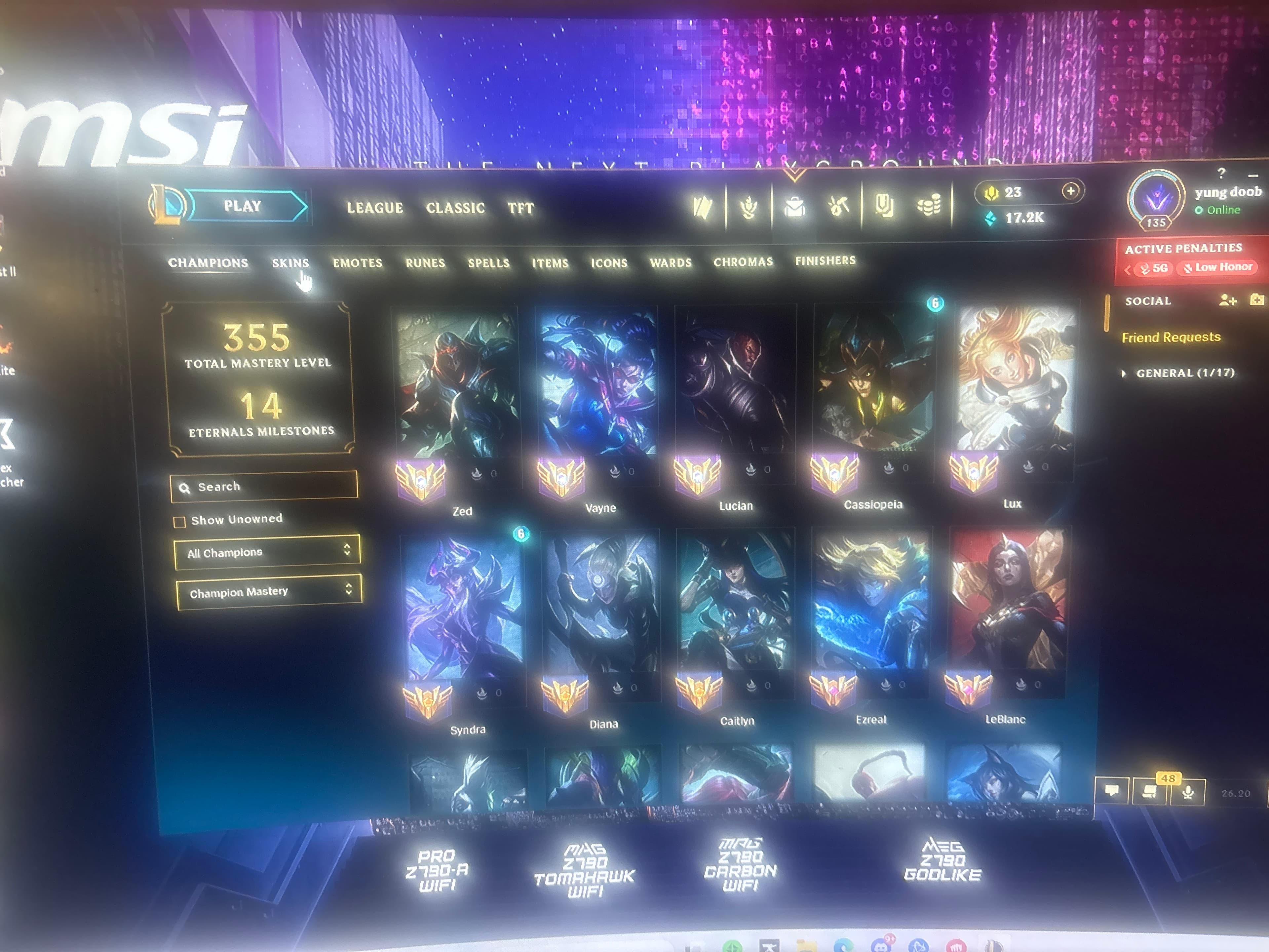 Diamond Peak | Pulsefire Ezreal | Elementalist Lux | 143 Champions | 76 Skins