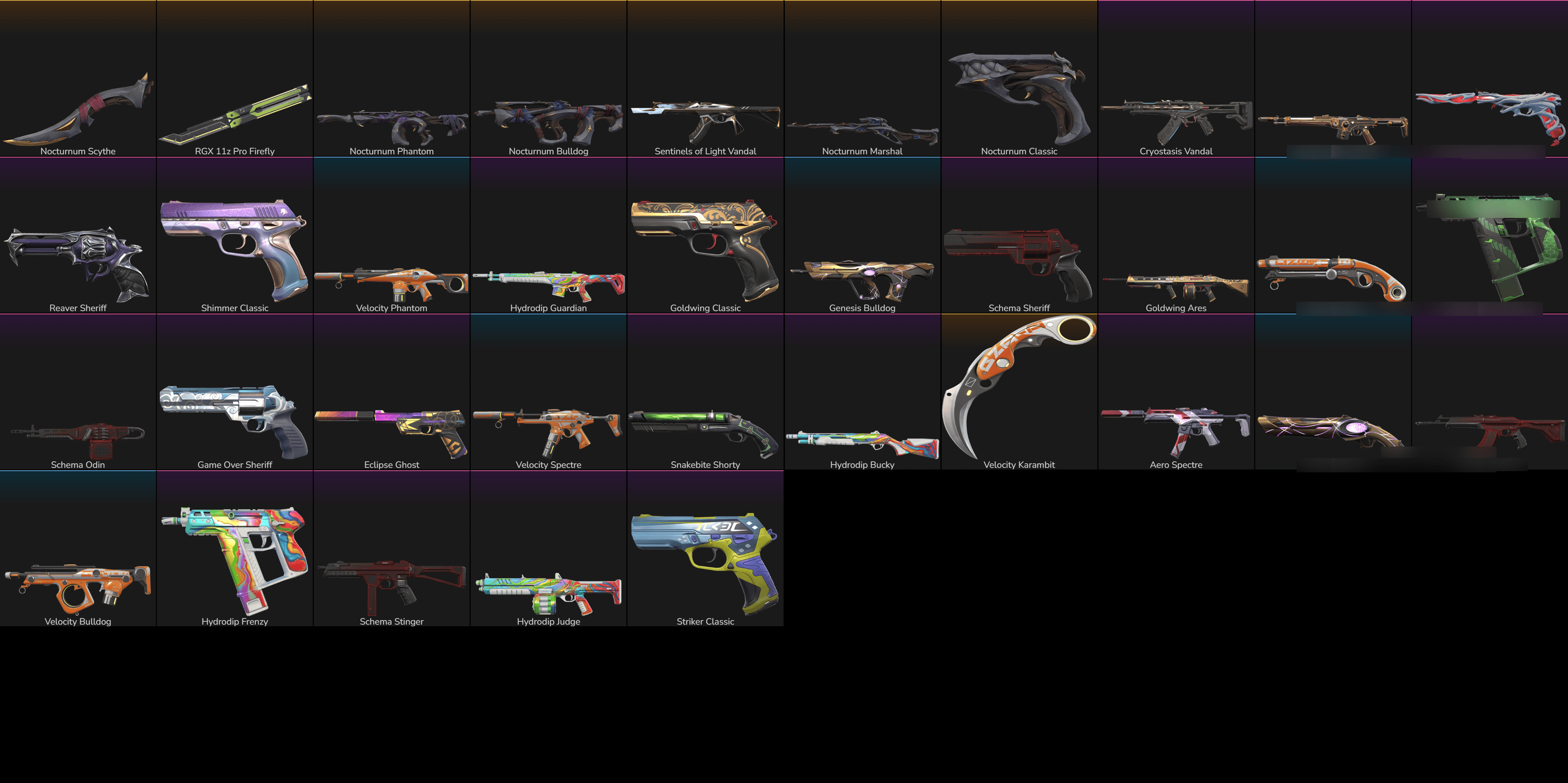 PC | Ascendant Peak | RGX 11z Pro Firefly | Araxys Vandal | 36 Skins