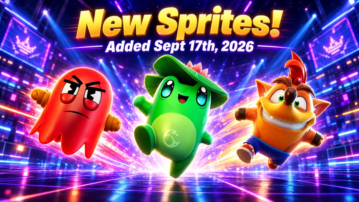 The three Sprites added on September 17: Blinky, Pond, and Crash Bandicoot