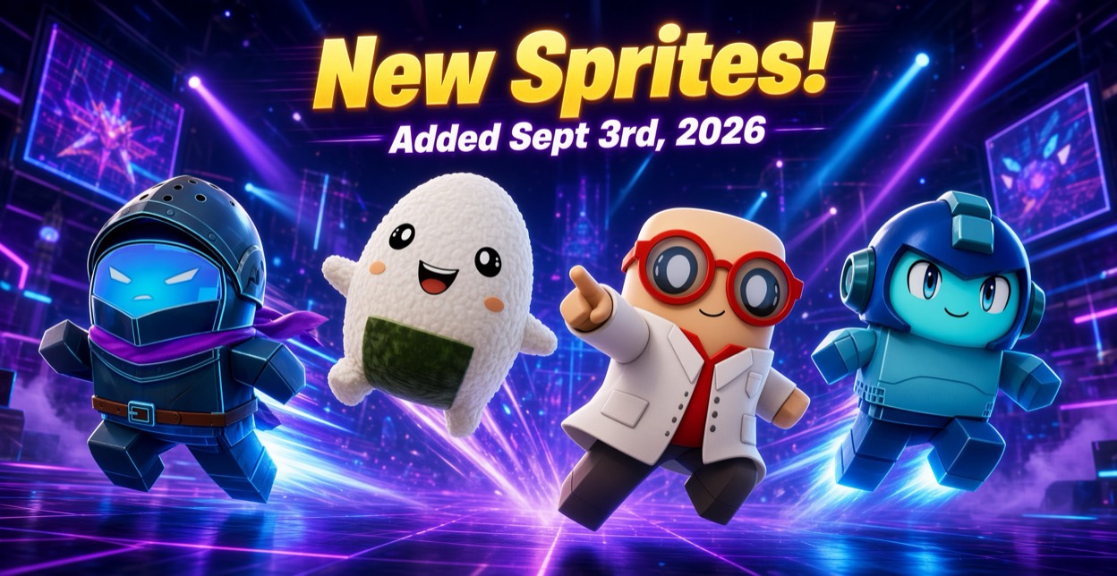 The four Sprites added on September 3: Overshield, Onigiri, X-Ray, and Mega Man