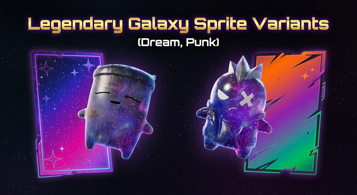 Fortnite Legendary Galaxy Sprite variants: the cosmic Galaxy versions of the Dream and Punk Sprites