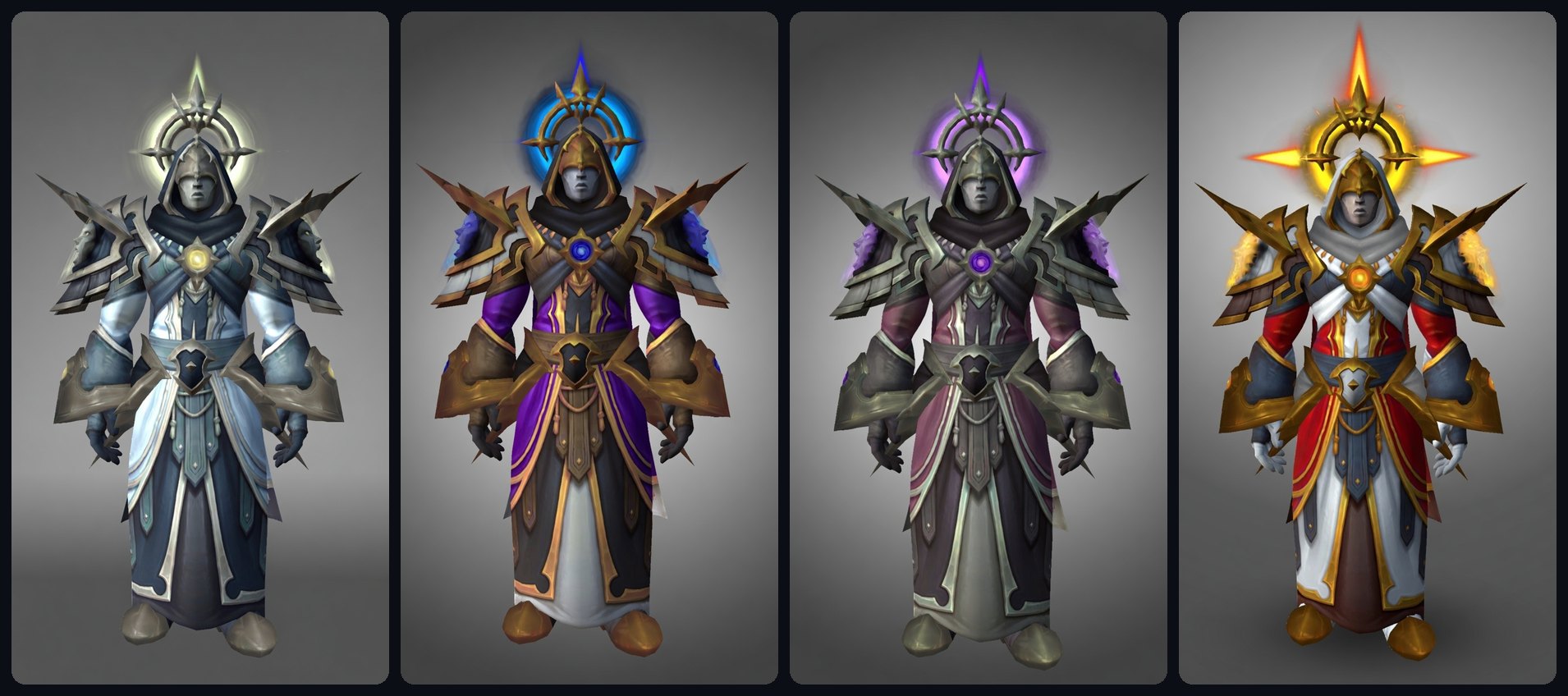Patch 12.1 Curse of Ula'tek Priest Venomous Abyss raid tier set appearances across the LFR, Normal, Heroic, and Mythic recolors